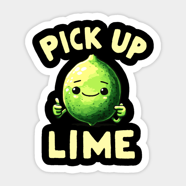 Cool Pick up Line Lime (Back Print) Sticker by DoodleDashDesigns